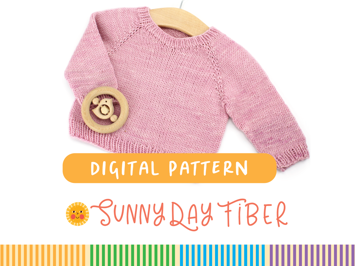 Cozy Classic Baby Pullover Sweater in 4 sizes Sunny Day Fiber