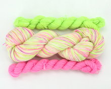 Load image into Gallery viewer, Neon rainbow Sock Set—Hand-Dyed Yarn (fingering weight)
