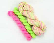 Load image into Gallery viewer, Neon rainbow Sock Set—Hand-Dyed Yarn (fingering weight)
