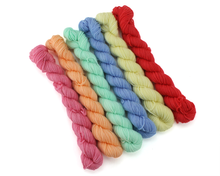Load image into Gallery viewer, Mini Skein Strawberry Picnic—Set of 6—Hand-dyed yarn
