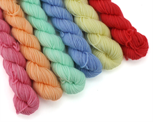 Load image into Gallery viewer, Mini Skein Strawberry Picnic—Set of 6—Hand-dyed yarn
