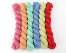 Load image into Gallery viewer, Mini Skein Strawberry Picnic—Set of 6—Hand-dyed yarn
