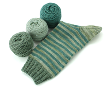 Load image into Gallery viewer, Stripey Sock Set--Forest, Seafoam and Sage Sock Set--Hand-Dyed Yarn (fingering weight)
