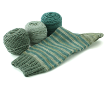 Load image into Gallery viewer, Stripey Sock Set--Forest, Seafoam and Sage Sock Set--Hand-Dyed Yarn (fingering weight)
