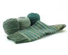 Load image into Gallery viewer, Stripey Sock Set--Forest, Seafoam and Sage Sock Set--Hand-Dyed Yarn (fingering weight)
