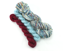 Load image into Gallery viewer, Midwinter Morning Sock Set—Hand-Dyed Yarn (fingering weight)
