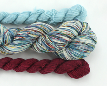 Load image into Gallery viewer, Midwinter Morning Sock Set—Hand-Dyed Yarn (fingering weight)
