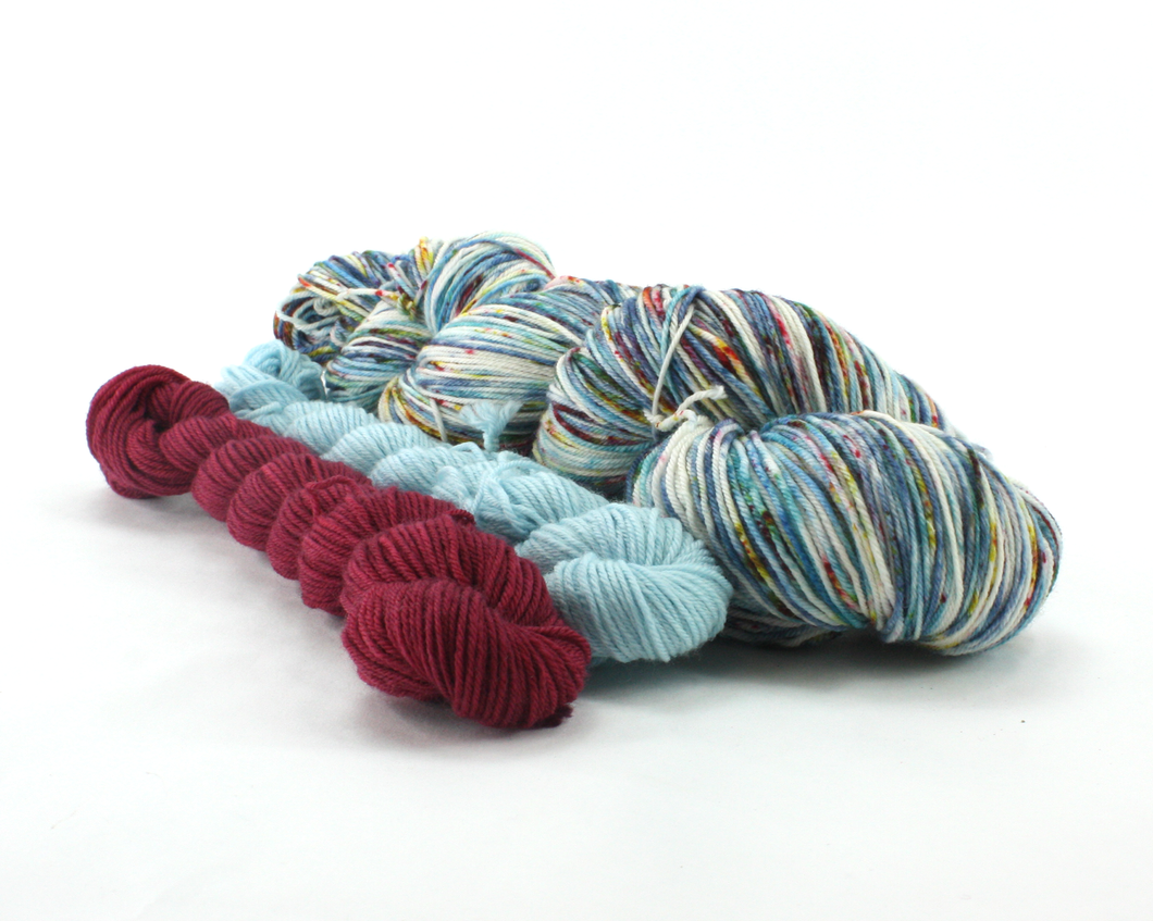 Midwinter Morning Sock Set—Hand-Dyed Yarn (fingering weight)