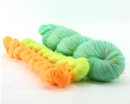 Aqua Neon Tweed Sock Set—Hand-Dyed Yarn (fingering weight)