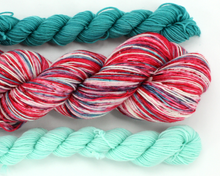 Load image into Gallery viewer, Rockin&#39; Retro Christmas Sock Set—Hand-Dyed Yarn (fingering weight)

