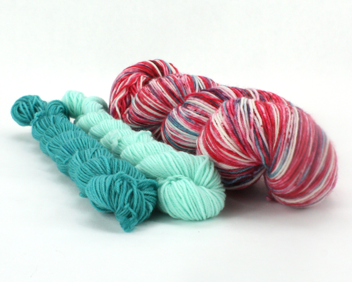 Rockin' Retro Christmas Sock Set—Hand-Dyed Yarn (fingering weight)