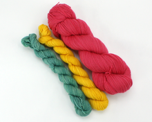 Load image into Gallery viewer, Strawberry Patch Sock Set—Hand-Dyed Yarn (fingering weight)
