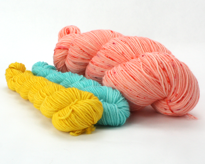 Sunset Beach Sock Set—Hand-Dyed Yarn (fingering weight)