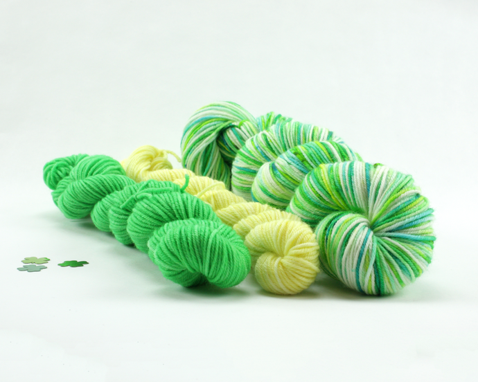 Shamrock Green Sock Set—Hand-Dyed Yarn (fingering weight)