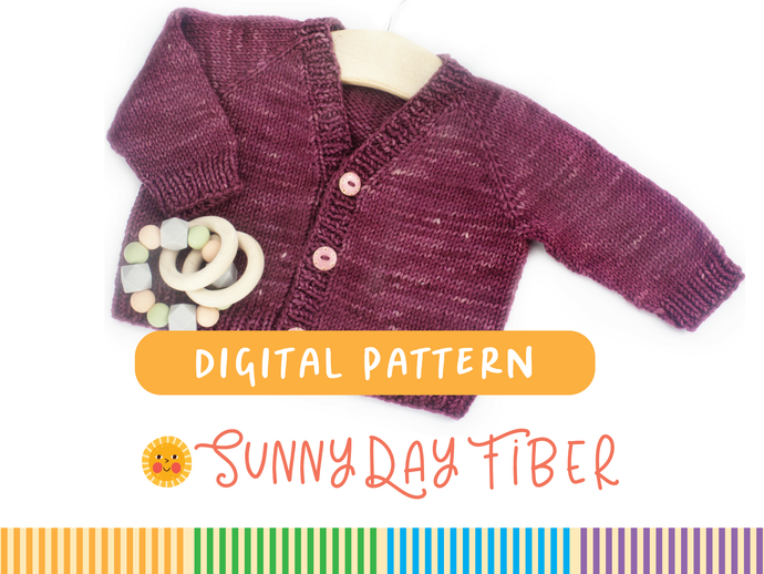 Cozy Classic V-neck Baby Cardigan Sweater in 4 sizes