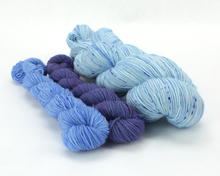 Load image into Gallery viewer, April Showers Blue Sock Set—Hand-Dyed Yarn (fingering weight)
