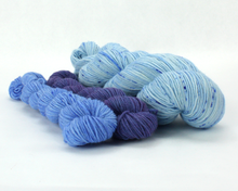 Load image into Gallery viewer, April Showers Blue Sock Set—Hand-Dyed Yarn (fingering weight)
