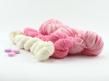 Load image into Gallery viewer, Candy Heart Pink Sock Set—Hand-Dyed Yarn (fingering weight)
