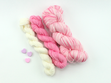 Load image into Gallery viewer, Candy Heart Pink Sock Set—Hand-Dyed Yarn (fingering weight)
