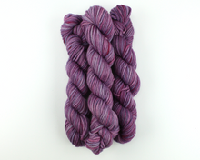 Load image into Gallery viewer, Beginner Knit Kit—Classic Beanie Style Hat (with beautiful grape hand-dyed yarn)
