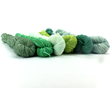 Load image into Gallery viewer, Mini Skein Spring Greens—Set of 6—Hand-dyed yarn
