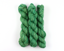 Load image into Gallery viewer, Beginner Knit Kit—Classic Beanie Style Hat (with beautiful green hand-dyed yarn)
