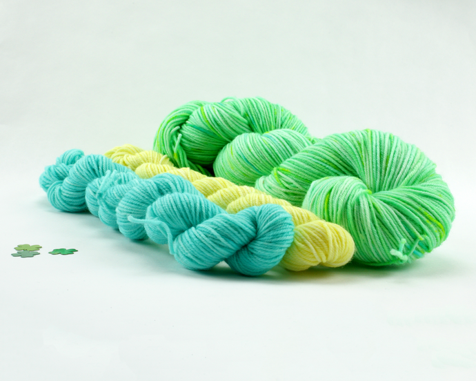 Luck of the Irish Mint Green Sock Set—Hand-Dyed Yarn (fingering weight)