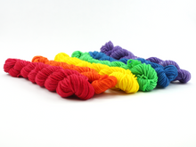 Load image into Gallery viewer, Mini Skein Rainbow Colors—Set of 6—Hand-dyed yarn

