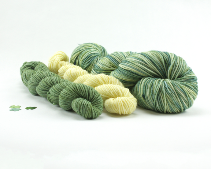 Leprechaun Sage Green Sock Set—Hand-Dyed Yarn (fingering weight)