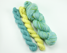 Load image into Gallery viewer, Magic Teal Sock Set—Hand-Dyed Yarn (fingering weight)
