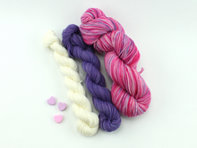Load image into Gallery viewer, Valentine Pink Sock Set—Hand-Dyed Yarn (fingering weight)
